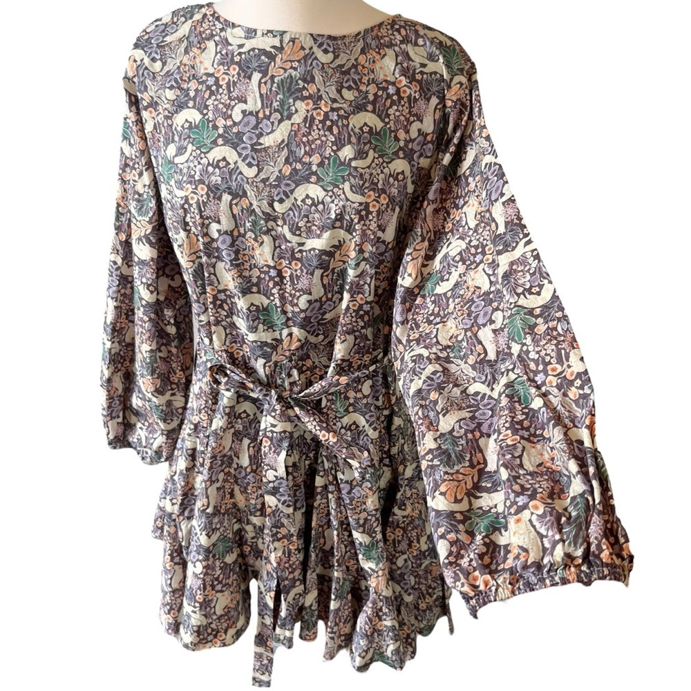 Shop the Mint Get Closer Plum Purple Fox Printed Dress View 2